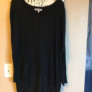Black shimmery hi-lo tunic sweater💕